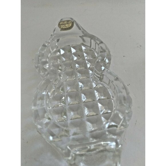 Vintage Bohemia Glass Crystal Salt and Peppers with Crystal Glass lids and Stand - Picture 7 of 12